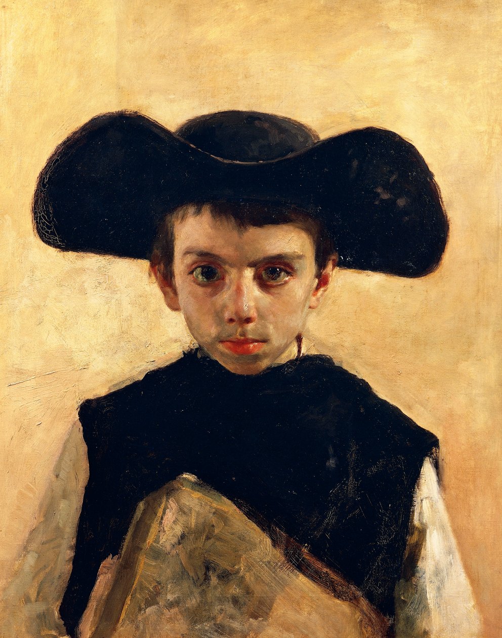 Prevetariello（小牧师），安东尼奥·曼奇尼（1852-1930）创作，布面油画，66x53 厘米 作者 安东尼奥·曼奇尼