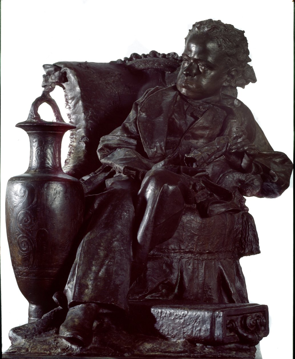 Monument to Prince Oddone Eugenio Maria di Savoia (1846-1866) (Monument to Prince Oddone, Duke of Montferrat) Bronze sculpture by Antonio Orazio Quinzio (1856-1928) 1891 Dim 91x61x95 cm Genes, Galleria d