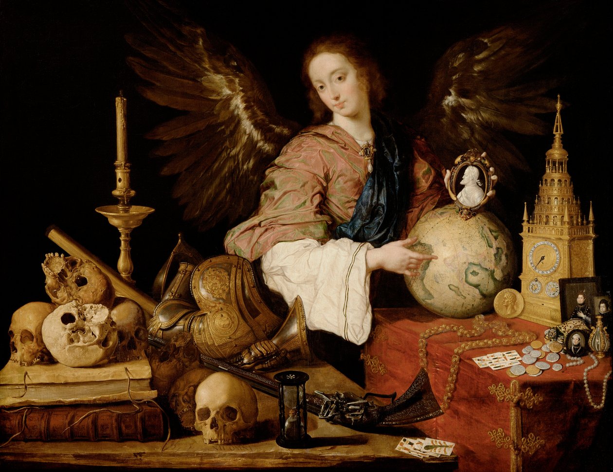 "" Allegorie de la Vanite "" ("" Allegory of Vanity "") 虚荣心和熄灭的蜡烛细节 - Antonio de Pereda y Salgado (1611-1678) 1634 Dim 139.5x174 cm 维也纳，艺术史博物馆 作者 安东尼奥·佩雷达·萨尔加多