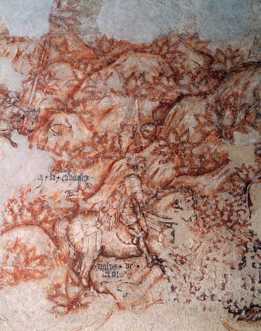 倩女幽魂（底画），细节（壁画）。 作者 安东尼奥·皮萨内洛