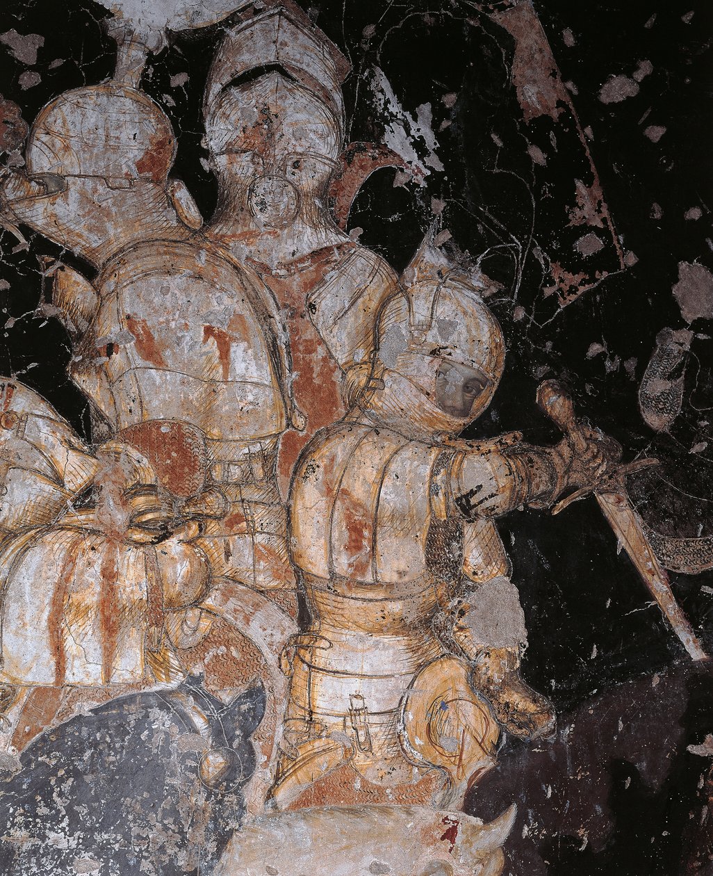 安东尼奥-皮萨诺（Antonio Pisano），又称皮萨内罗（1395年前-约1455年），壁画，细节，曼图亚公爵宫，卢维泽普之战 作者 安东尼奥·皮萨内洛