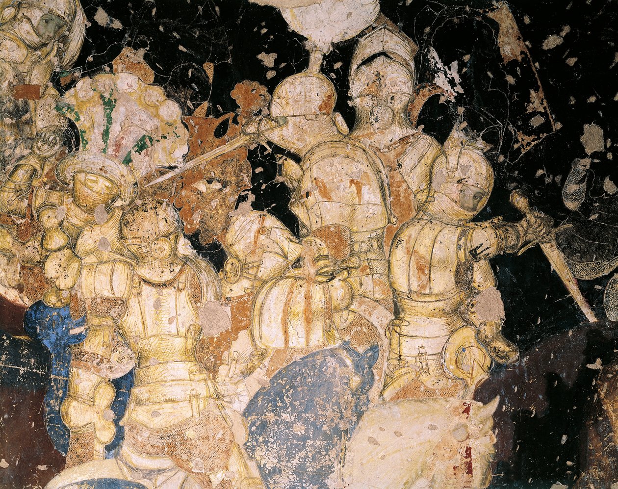 锦标赛-卢维泽普之战，安东尼奥-皮萨诺，又称皮萨内罗（1395年前-约1455年），壁画。细节。曼图亚公爵宫。 作者 安东尼奥·皮萨内洛