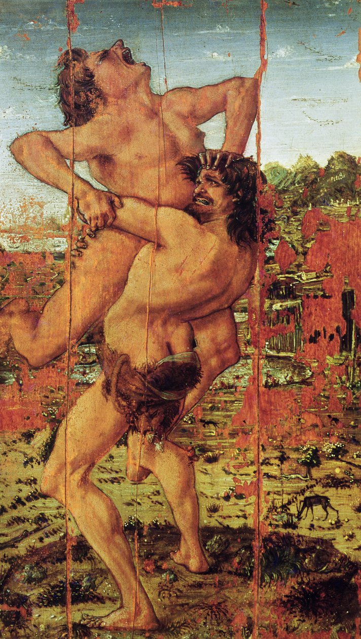 Hercules和Antaeus，1478（面板上的蛋彩画）（另见162310） 作者 安东尼奥·波莱尤洛