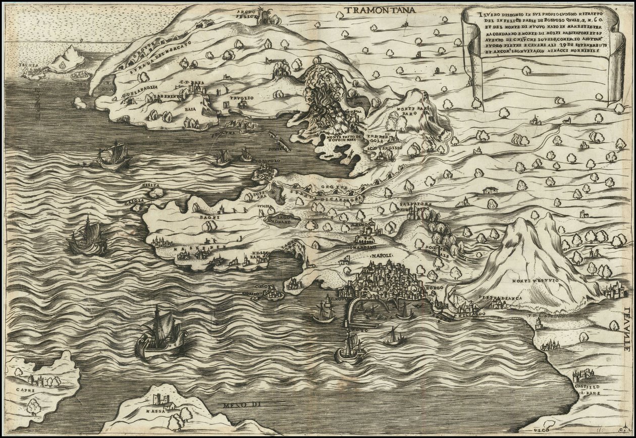 Antonio Salamanca 1538 Il Vero Disegnio In Sui Propio Luogho Ritratto Del In Felice Paese Di Posuolo Quale E. M. 60 et del Monte di Nuovo Nato In Mare Et In Terra , , 29 de Setenbre 1538 作者 安东尼奥·萨拉曼卡
