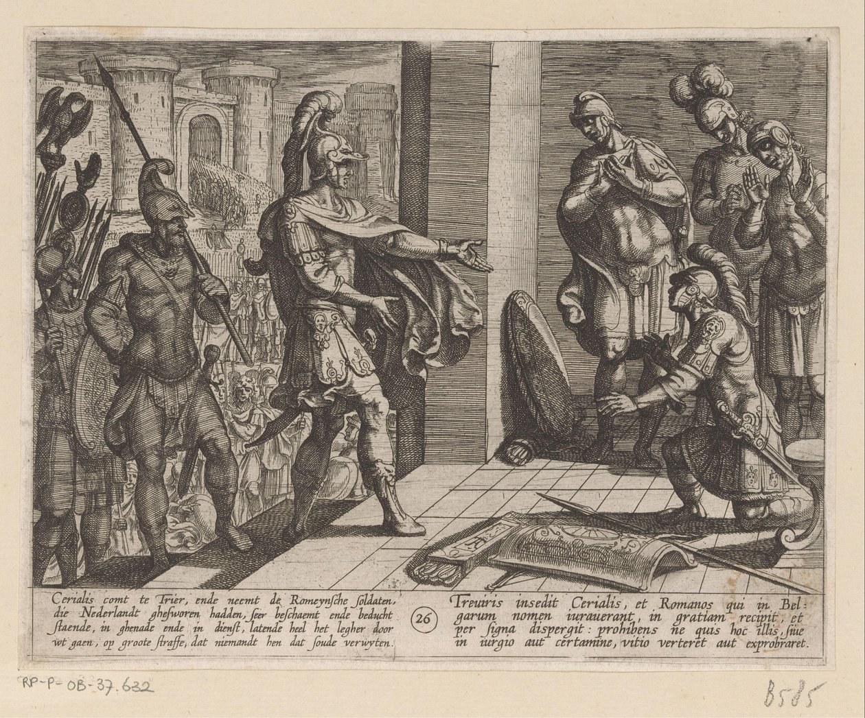 Cerialis 原谅了帮助 Julius Civilis 的罗马士兵
巴达维亚人对罗马人的战争（系列标题）
Batavorum cum Romanis Bellum（系列标题） 作者 安东尼奥·坦佩斯塔