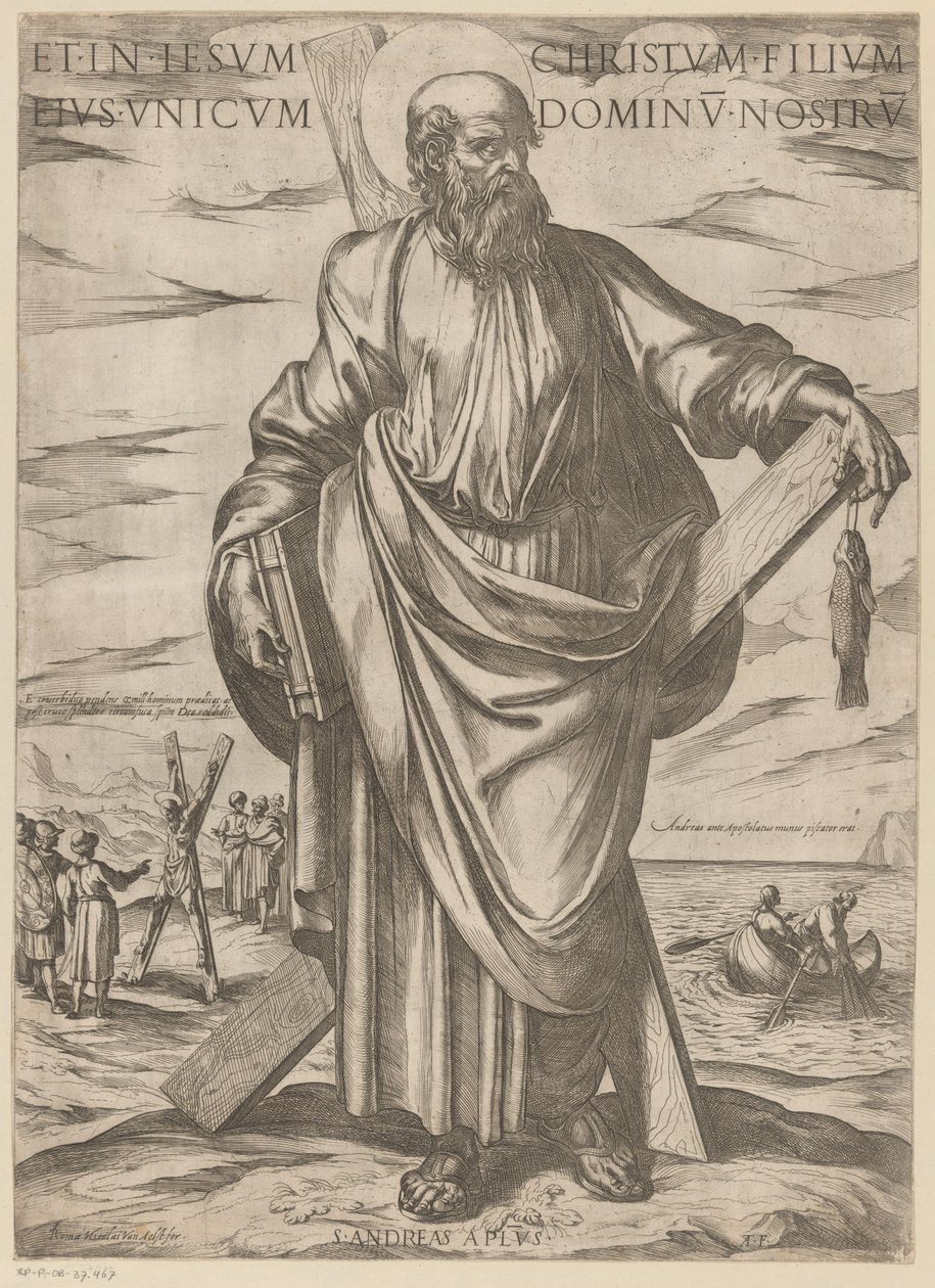 圣安德鲁
Et in Iesum Christum filium eius uniuum dominu nostru（物品上的标题）
基督、玛利亚和使徒（系列标题） 作者 安东尼奥·坦佩斯塔