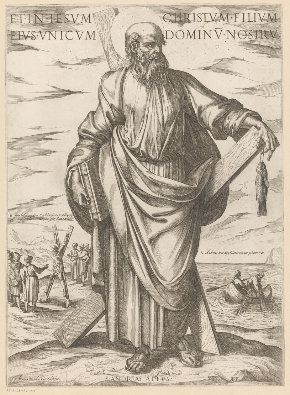 圣安德鲁
Et in Iesum Christum filium eius uniuum dominu nostru（物品上的标题）
基督、玛利亚和使徒（系列标题） 作者 安东尼奥·坦佩斯塔
