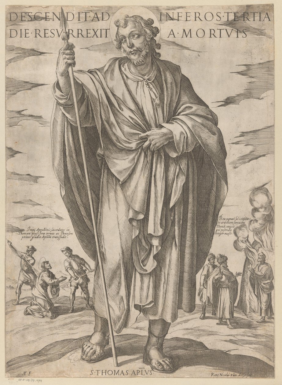 神圣的托马斯
Descendit ad inferos tertia die resurrexit a mortuis（物上标题）
Christus, Maria en de apostelen（系列标题） 作者 安东尼奥·坦佩斯塔
