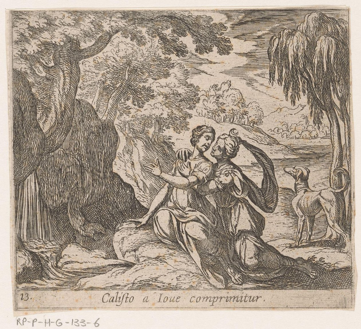 木星与卡利斯托
Calisto a Iove Comprimitur（物品标题）
Metamorphoseon sive transformationum（系列标题）
Metamorfosen van Ovidius（系列标题） 作者 安东尼奥·坦佩斯塔