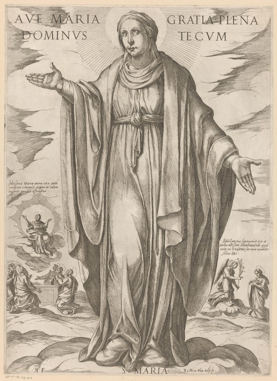 玛丽亚
万福玛丽亚（物品上的标题）
Christus, Maria en de apostelen（系列标题） 作者 安东尼奥·坦佩斯塔