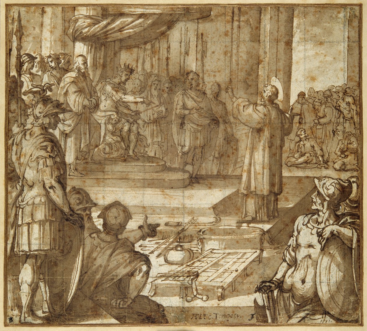 St Lawrence discourses in the presence of the Prefect Decius 作者 安东尼奥·坦佩斯塔