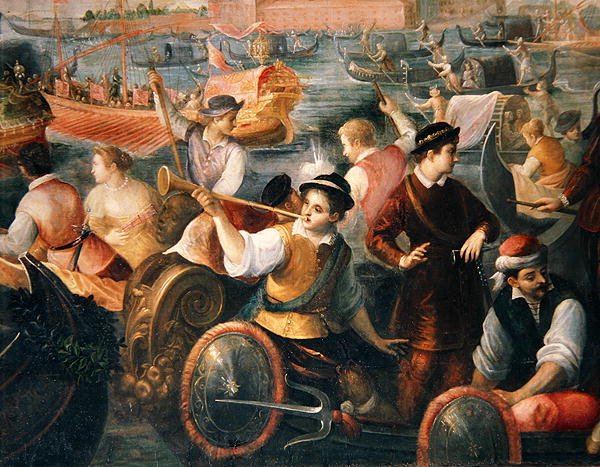 1489年威尼斯Catarino Cornaro的解体（细节307885） 作者 安东尼奥·瓦西拉奇（Antonio Vassilacchi）