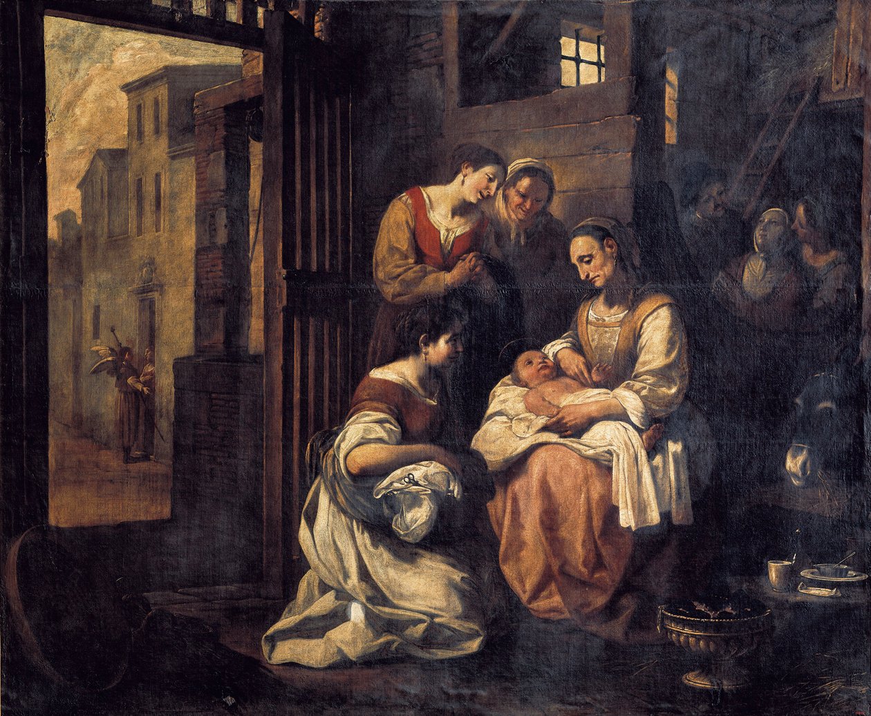 “" The Birth of Saint Francois "” Painting by Antoni Viladomat i Manalt (1678-1755) 18th century Barcelona. Museu Nacional d