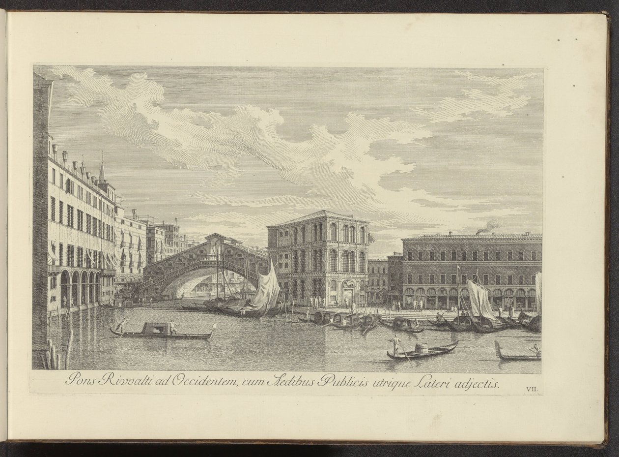 Gezicht op het Canal Grande, Palazzo dei Camerlenghi en de Rialtobrug te Venetië
Pons Rivoalti ad Occidentem, cum Aedibus Publicis utrique Lateri adjectis（物上标题）
Urbis Venetiarum prospectus celebriores, ex Antonii Canal tabulis XXXVIII aere ex 作者 安东尼奥·维森蒂尼