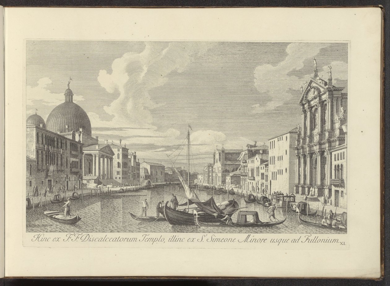 Gezicht op het Canal Grande, de Santa Maria di Nazareth en de San Simeone Piccolo te Venetië
Hinc ex F.F. Discalceatorum Templo, illinc ex S. Simeone Minore usque ad Fullonium （物上标题）
Urbis Venetiarum prospectus celebriores, ex Antonii Canal ta 作者 安东尼奥·维森蒂尼
