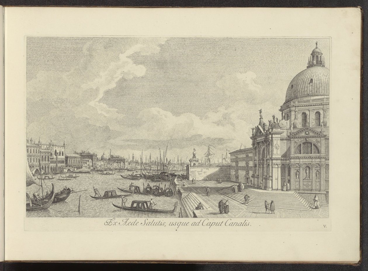 Gezicht op het Canal Grande en de Santa Maria della Salute te Venetië
Ex Aede Salutis, usque ad Caput Canalis（物上标题）
Urbis Venetiarum prospectus celebriores, ex Antonii Canal tabulis XXXVIII aere expressi ab Antonio Vissentini in partes tres d. 作者 安东尼奥·维森蒂尼
