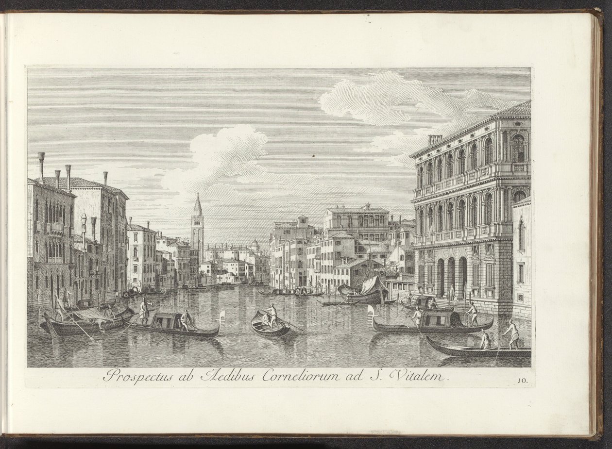 威尼斯大运河和圣维塔莱塔的景观
Prospectus ab Aedibus Corneliorum ad S. Vitalem（物品上的标题）
Urbis Venetiarum prospectus celebriores, ex Antonii Canal tabulis XXXVIII aere expressi ab Antonio Vissentini in partes 作者 安东尼奥·维森蒂尼