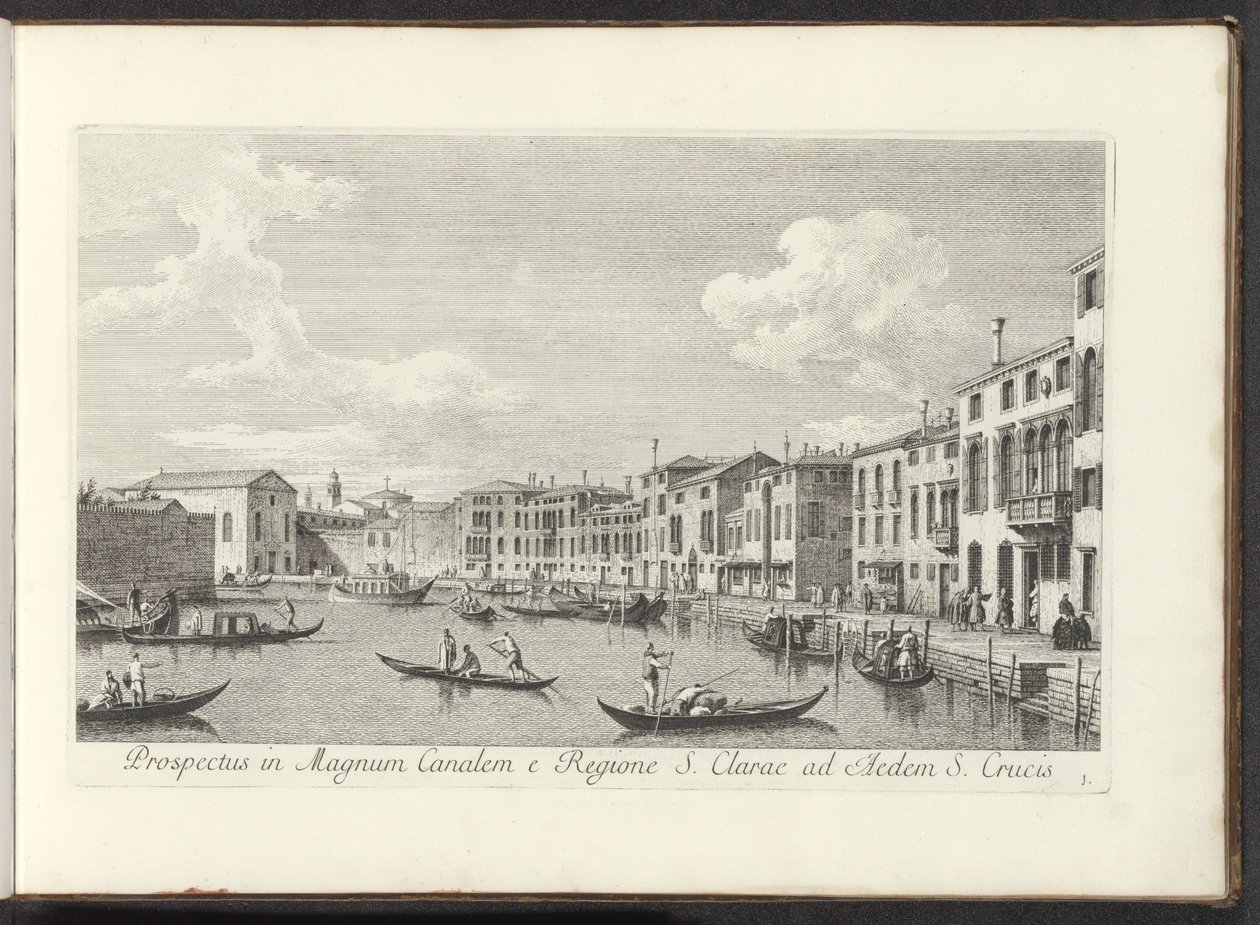 威尼斯大运河概览
Prospectus in Magnum Canalem e Regione S. Clarae ad Aedem S. Crucis（物上标题）
Urbis Venetiarum prospectus celebriores, ex Antonii Canal tabulis XXXVIII aere expressi ab Antonio Vissentini in partes tres dist 作者 安东尼奥·维森蒂尼