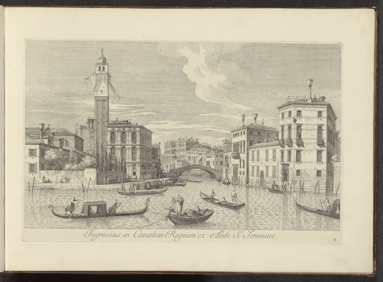 Gezicht op het Cannaregio en Palazzo Labia te Venetië
Ingressus in Canalem Regium ex aede S. Jeremiae (title on object)
Urbis Venetiarum prospectus celebriores, ex Antonii Canal tabulis XXXVIII aere expressi ab Antonio Vissentini in partes tres distribut 作者 安东尼奥·维森蒂尼