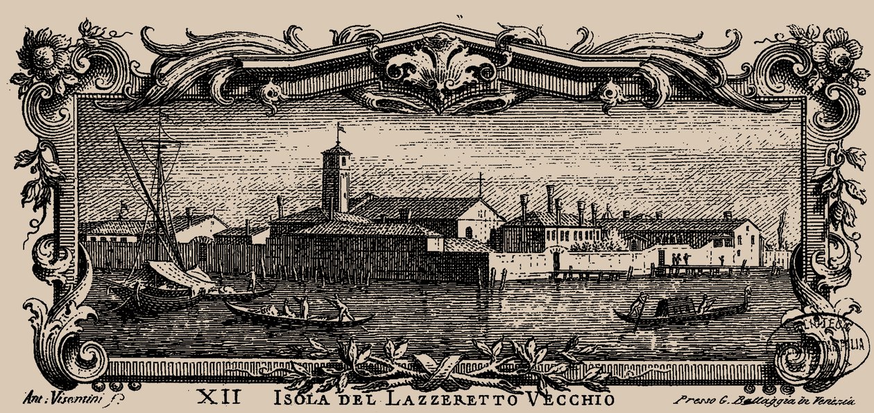 Isolario veneto, XII.Isola del Lazzaretto Vecchio, 1777. 作者 安东尼奥·维森蒂尼
