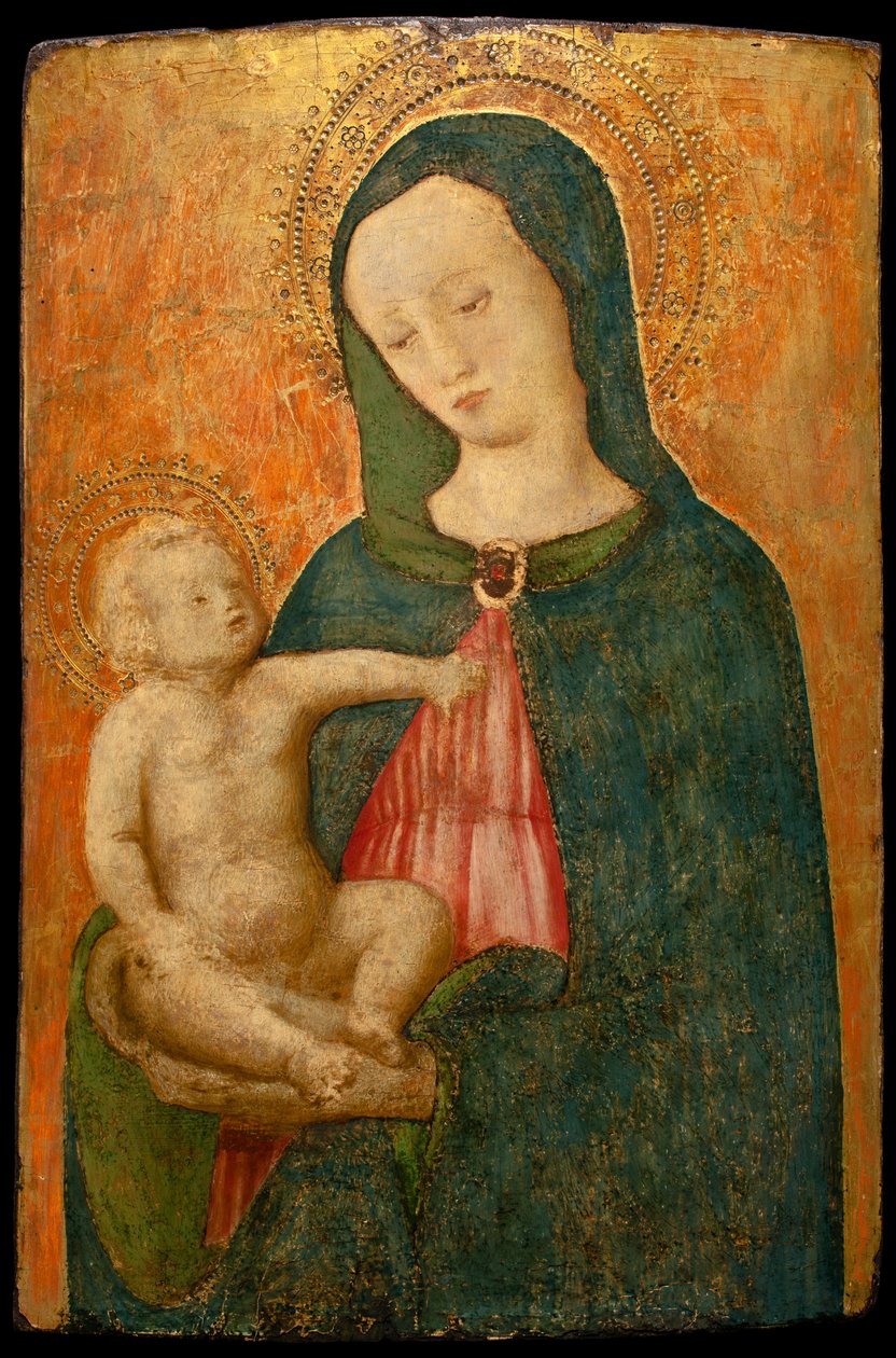 处女和孩子（面板上的蛋彩画） 作者 安东尼奥·维瓦里尼（Antonio Vivarini）