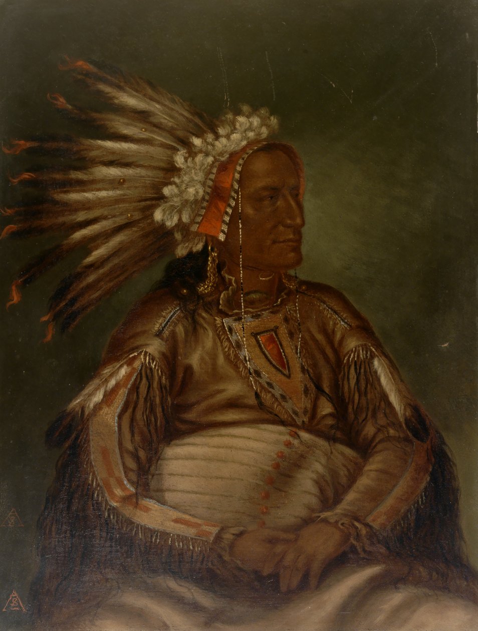 O-mata-ah-luta红翎，约1887年。 作者 安东尼奥·芝诺·辛德勒