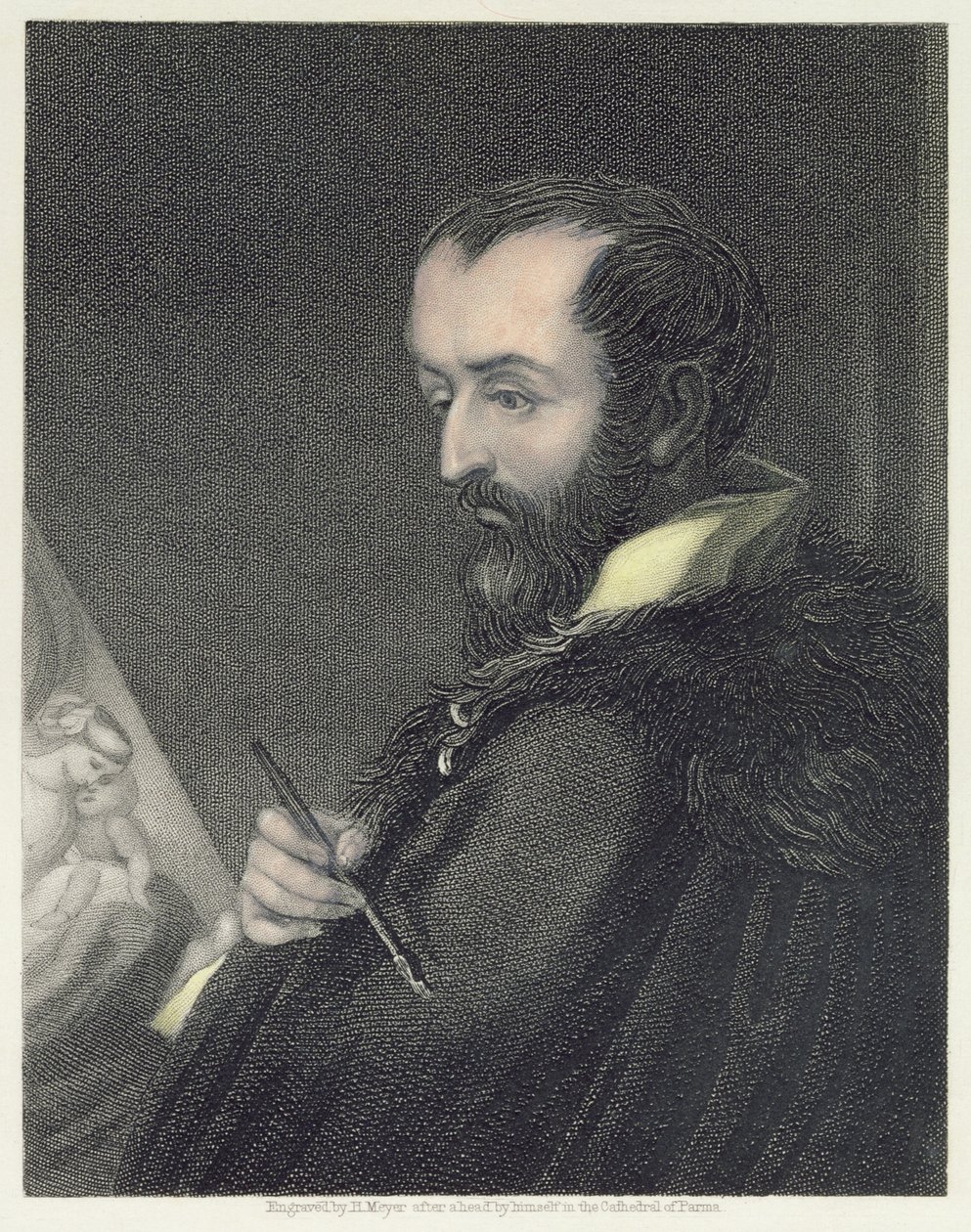 自画像，由Henry Meyer（1782-1847）酒吧刻。作者：William Mackenzie 作者 安东尼奥·达·科雷焦