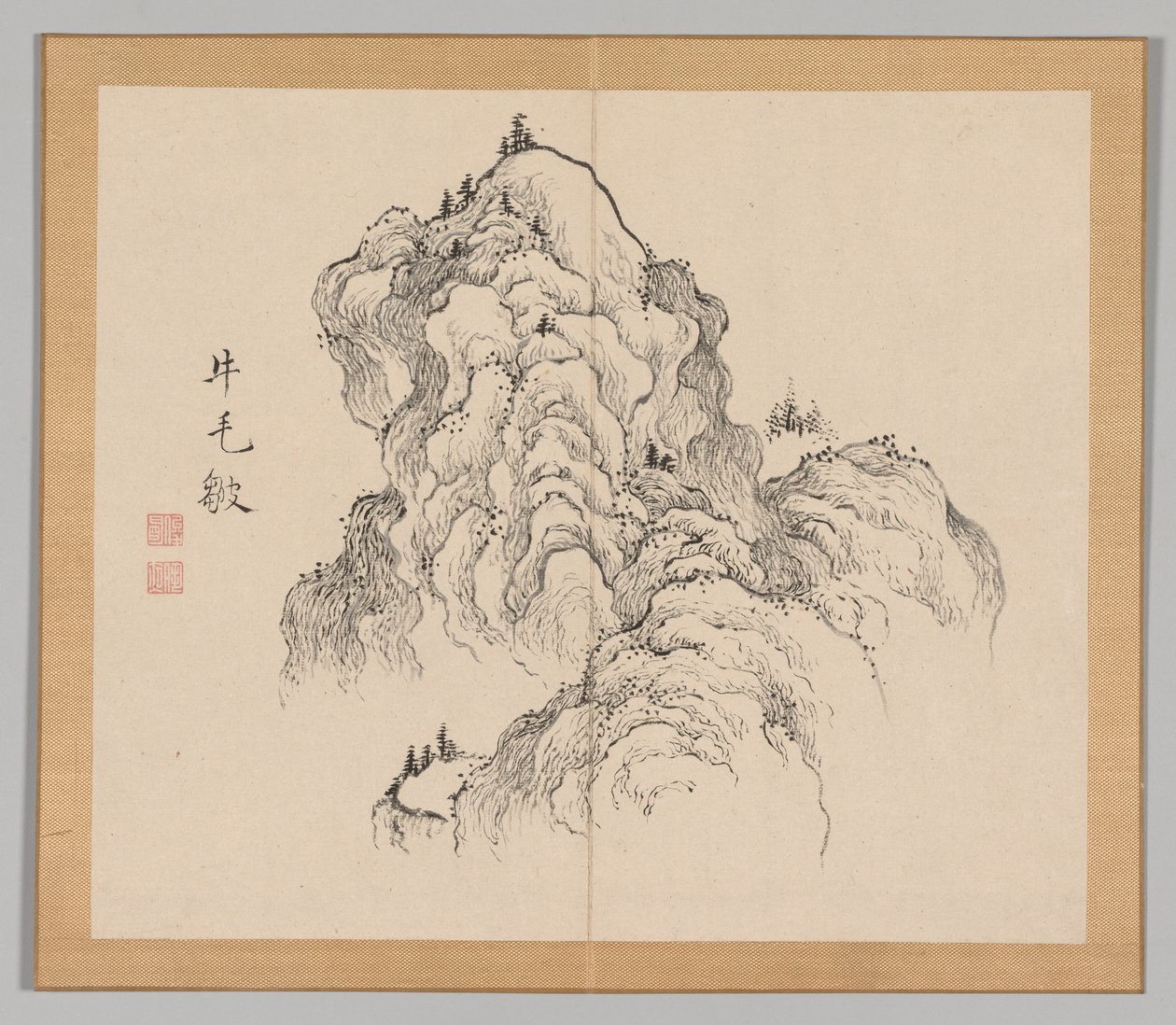 Ikeno Taiga之后的景观研究双专辑，第1卷，第16叶，18世纪。 作者 青木宿也