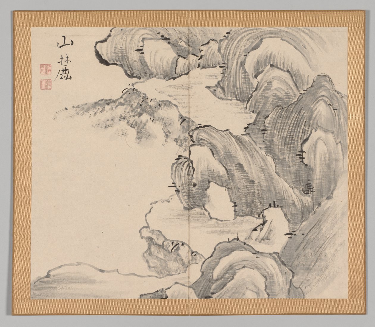 Ikeno Taiga之后的景观研究双专辑，第1卷，第28页，18世纪。 作者 青木宿也