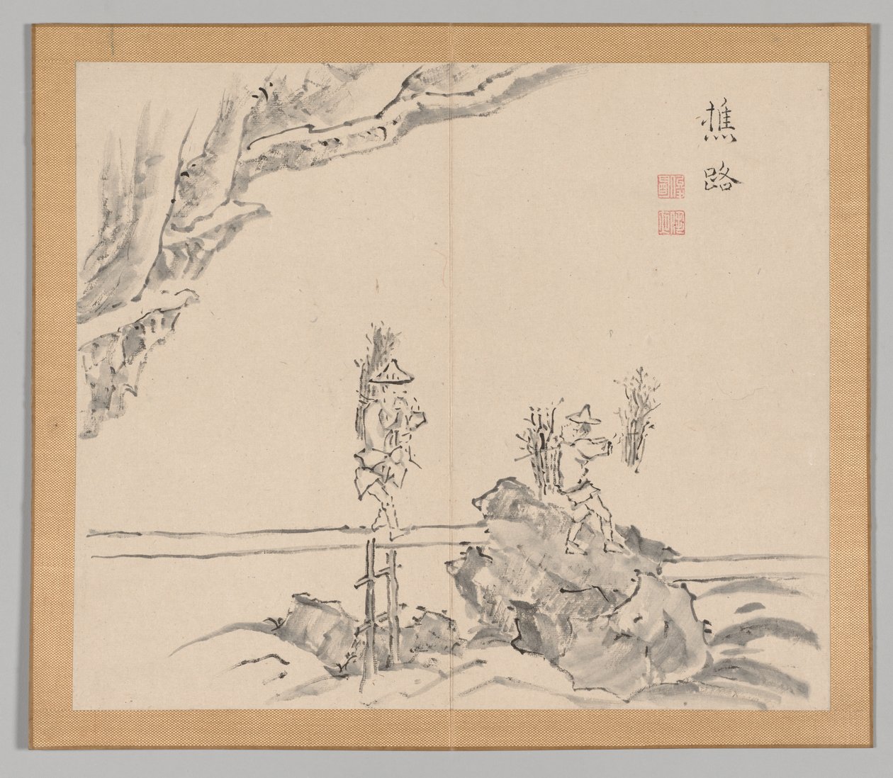 Ikeno Taiga之后的景观研究双专辑，第1卷，第32页，18世纪。 作者 青木宿也