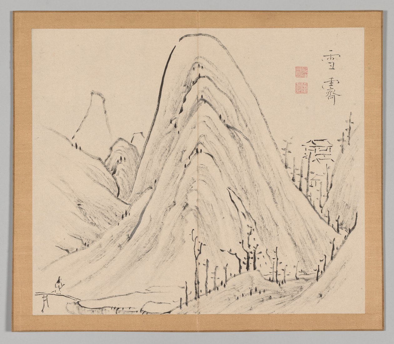 Ikeno Taiga之后的景观研究双专辑，第1卷，第33页，18世纪。 作者 青木宿也