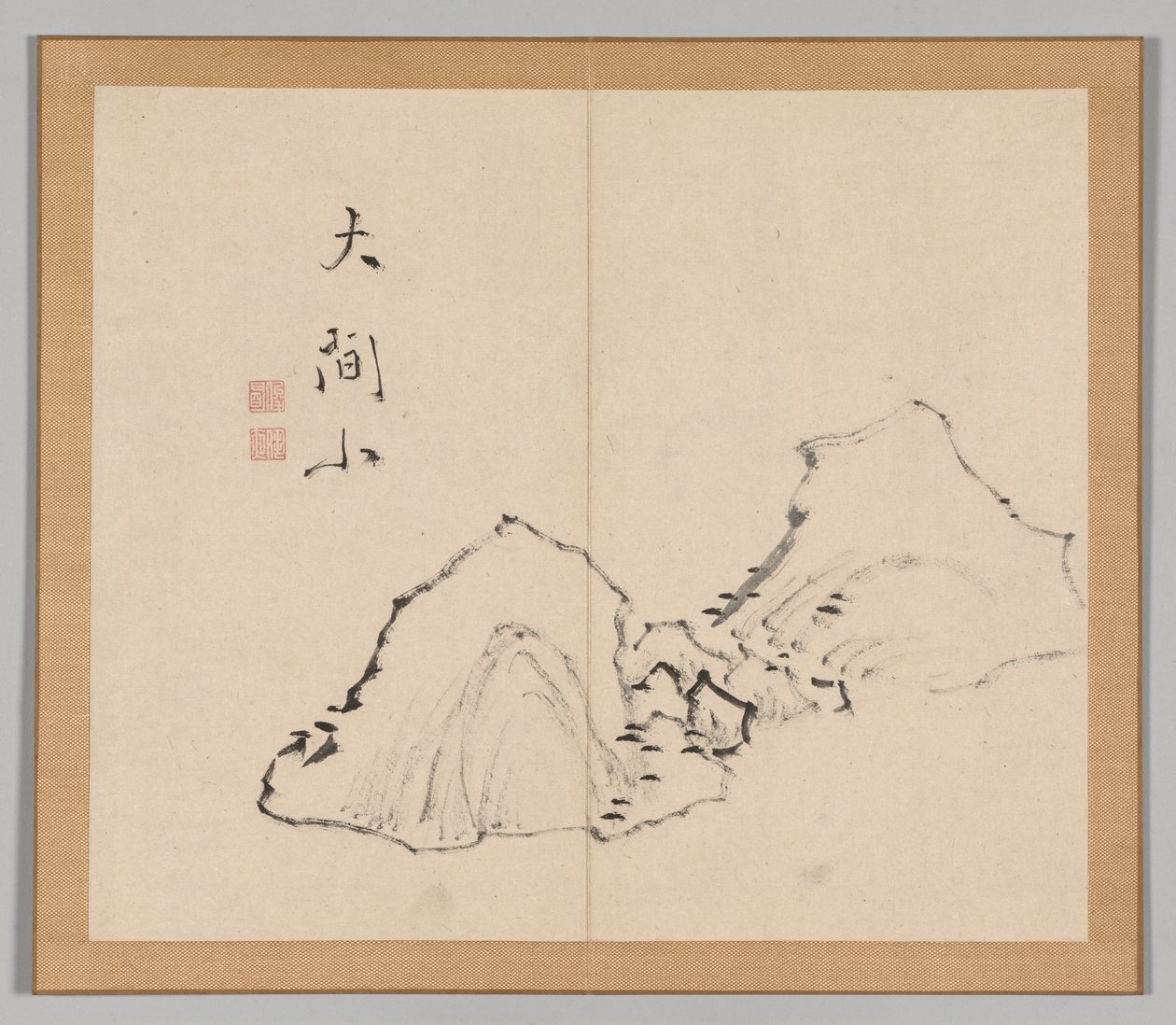 Ikeno Taiga之后的景观研究双专辑，第1卷，第6页，18世纪。 作者 青木宿也