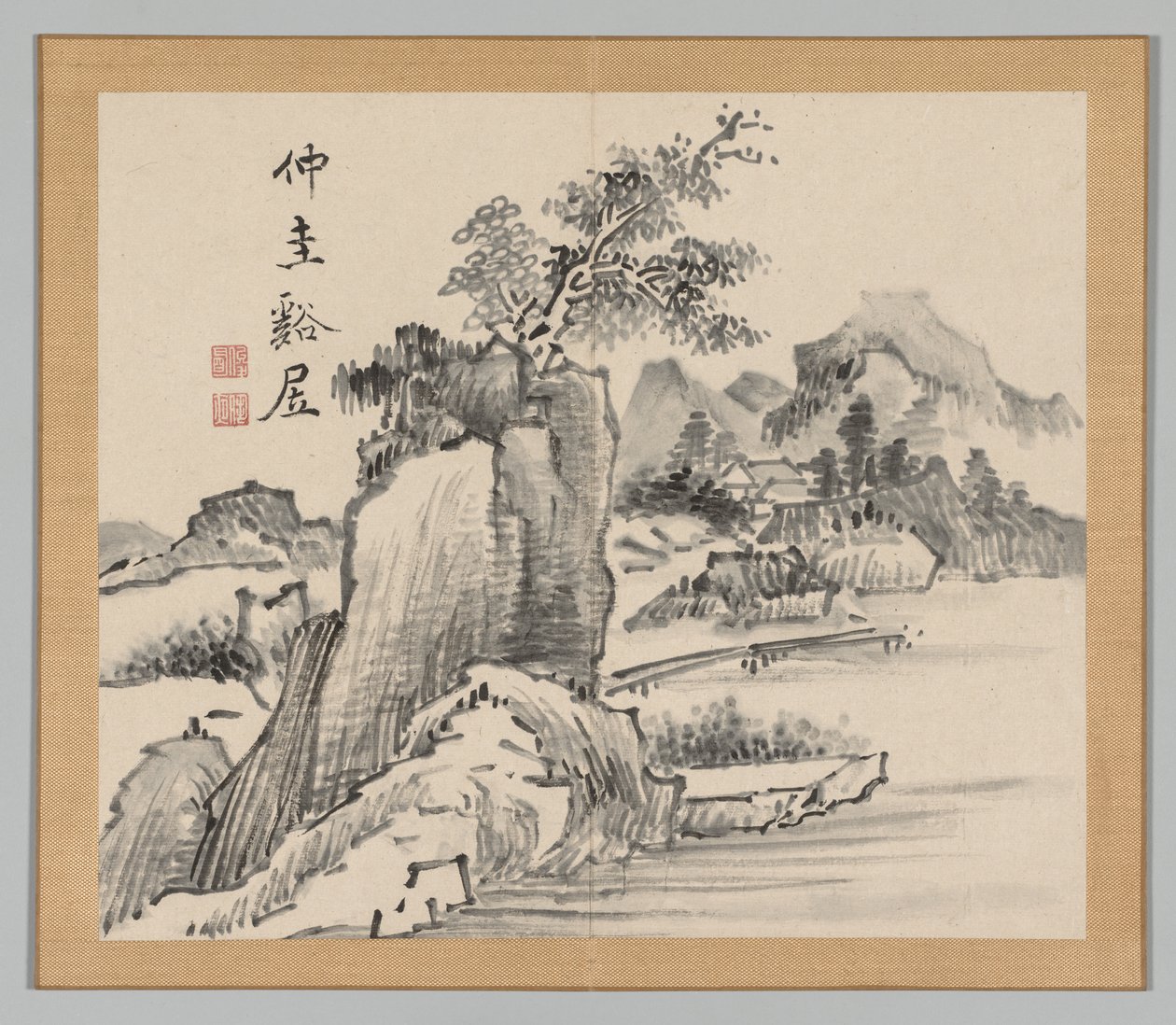 Ikeno Taiga之后的景观研究双专辑，第2卷，第14叶，18世纪。 作者 青木宿也