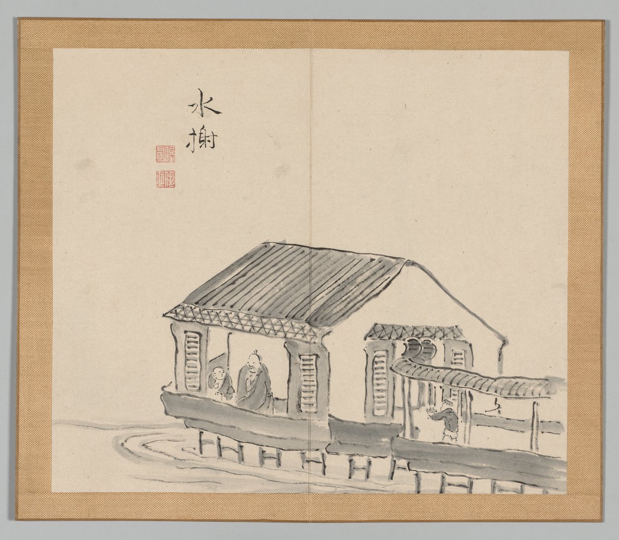 仿照池野大贺的风景研究双册，第二卷第29页，18世纪。 作者 青木宿也