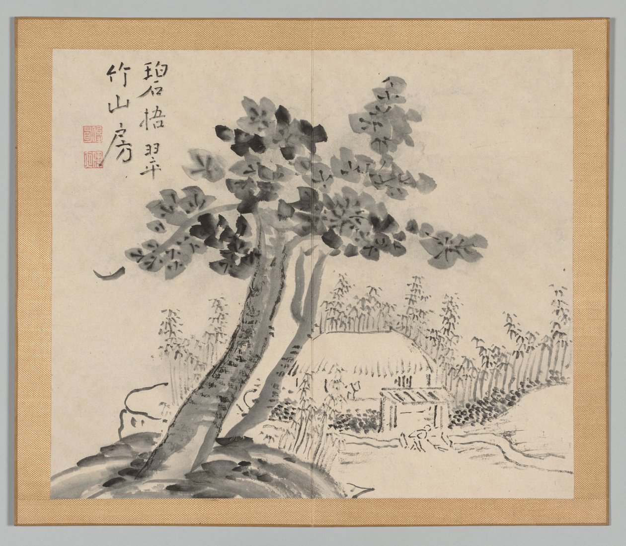 Ikeno Taiga之后的景观研究双专辑，第2卷，第32页，18世纪。 作者 青木宿也