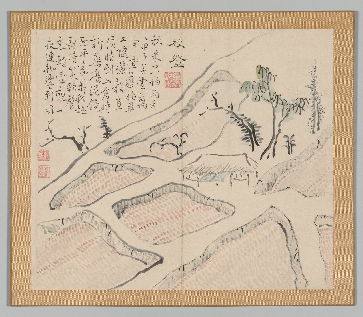 Ikeno Taiga之后的景观研究双专辑，第2卷，第35页，18世纪。 作者 青木宿也