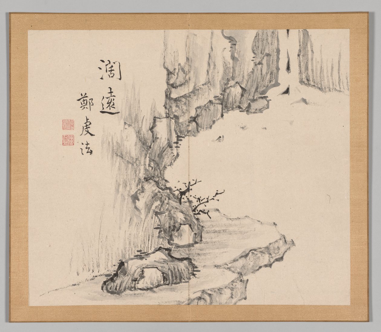 Ikeno Taiga之后的景观研究双专辑，第2卷，第4页，18世纪。 作者 青木宿也