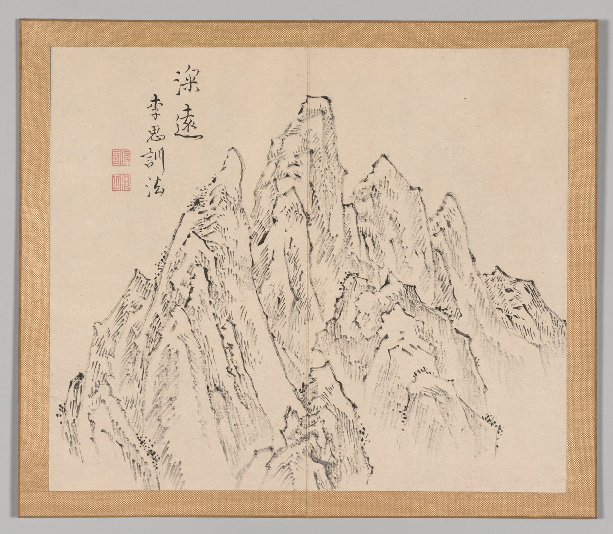 Ikeno Taiga之后的景观研究双专辑，第2卷，第6页，18世纪。 作者 青木宿也