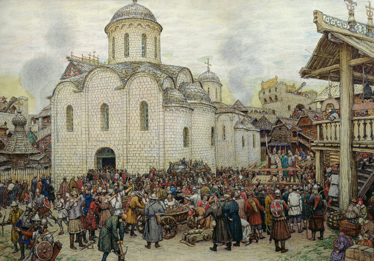 1918年的城镇防卫 作者 阿波利纳里（Apollinari Mikhailovich Vasnetsov）