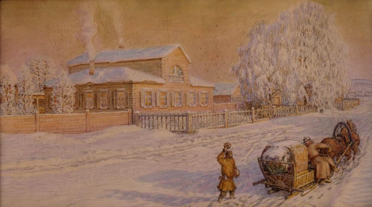 我们在里亚博沃的房子，1918年至1919年 作者 阿波利纳里（Apollinari Mikhailovich Vasnetsov）