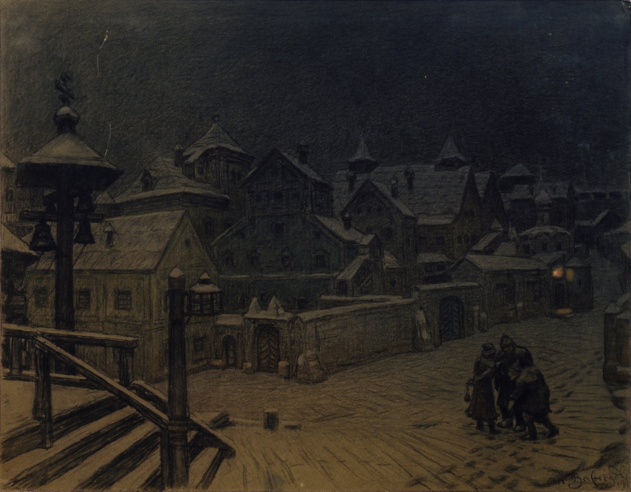 睡着的博伊尔豪宅，1918年 作者 阿波利纳里（Apollinari Mikhailovich Vasnetsov）