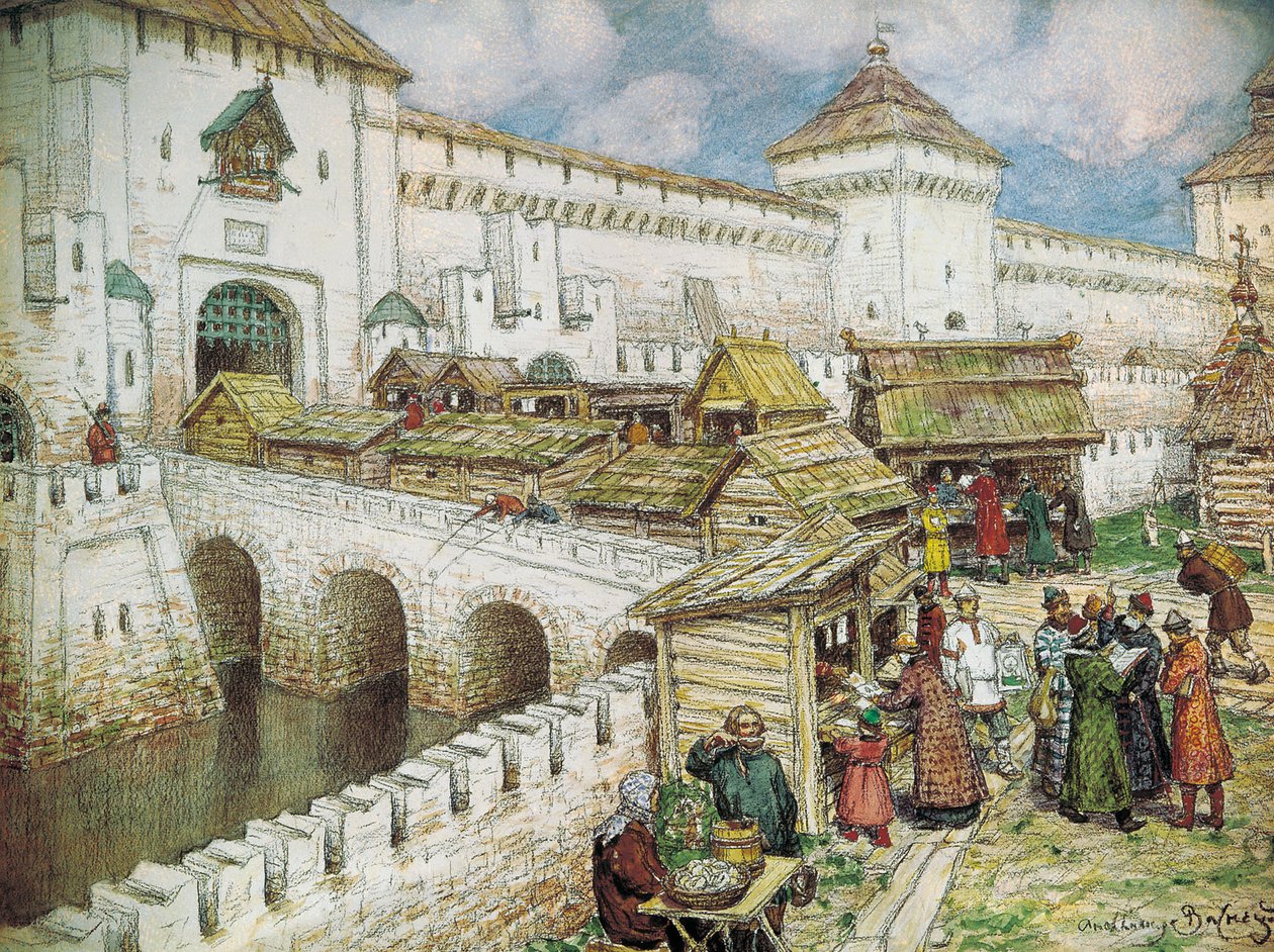XVII在17世纪的斯帕斯基桥上预订商店 作者 阿波利纳里（Apollinari Mikhailovich Vasnetsov）