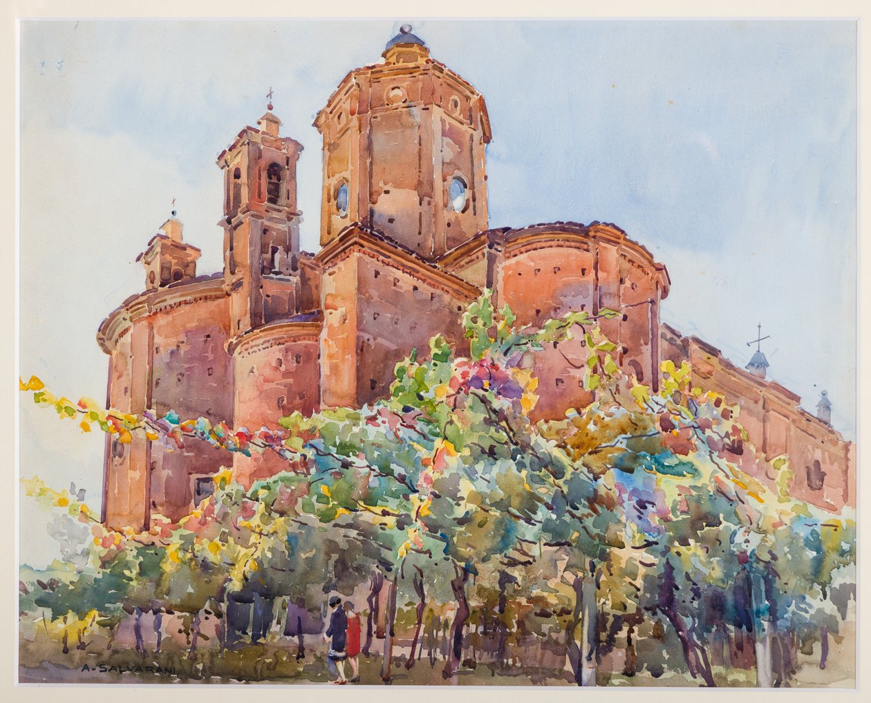 圣尼古罗教堂（纸面水彩画） 作者 阿尔坎吉洛·萨尔瓦拉尼