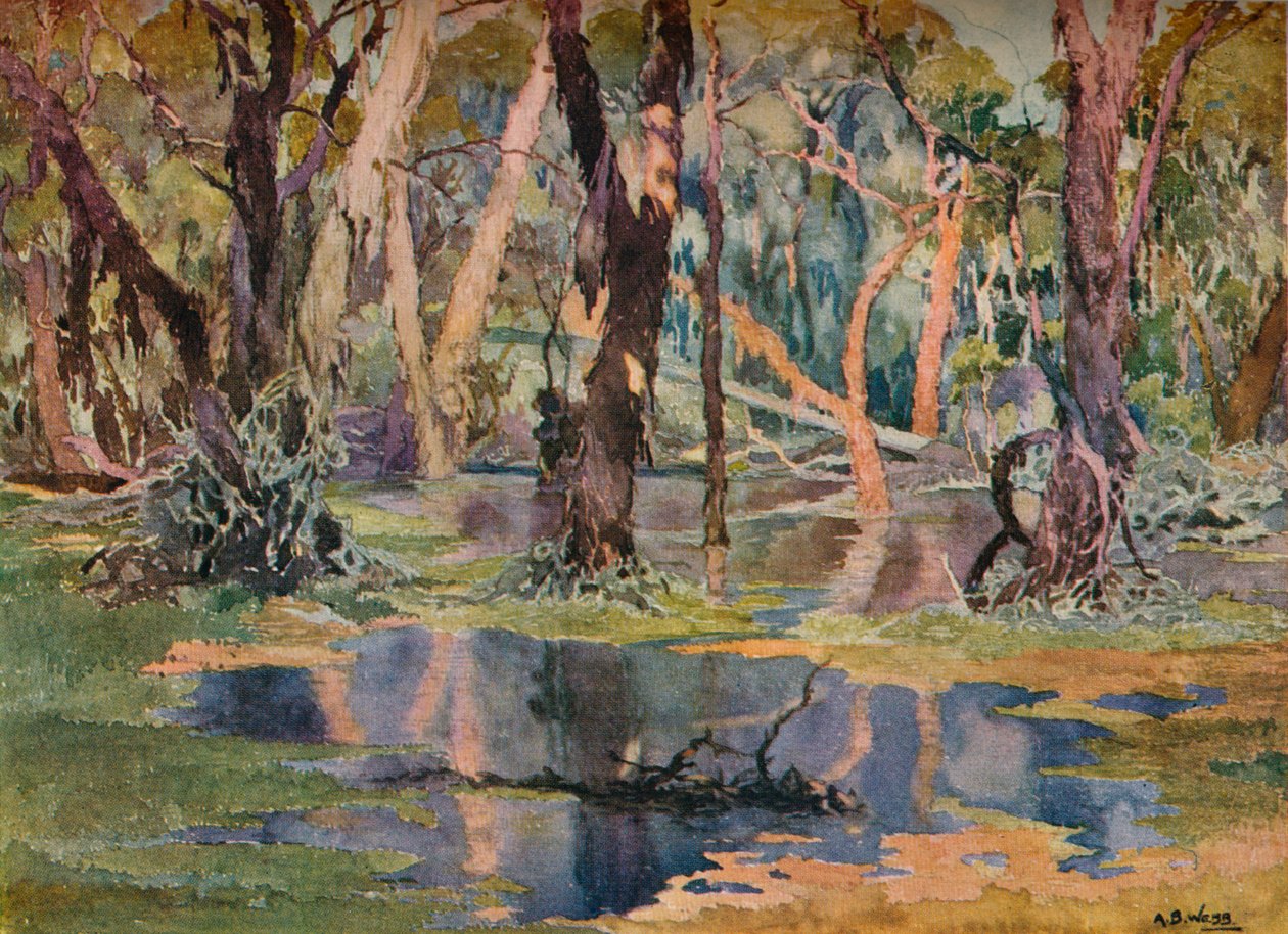 昆丹宁池》，约1927年 作者 阿奇博尔德·伯特伦·韦伯