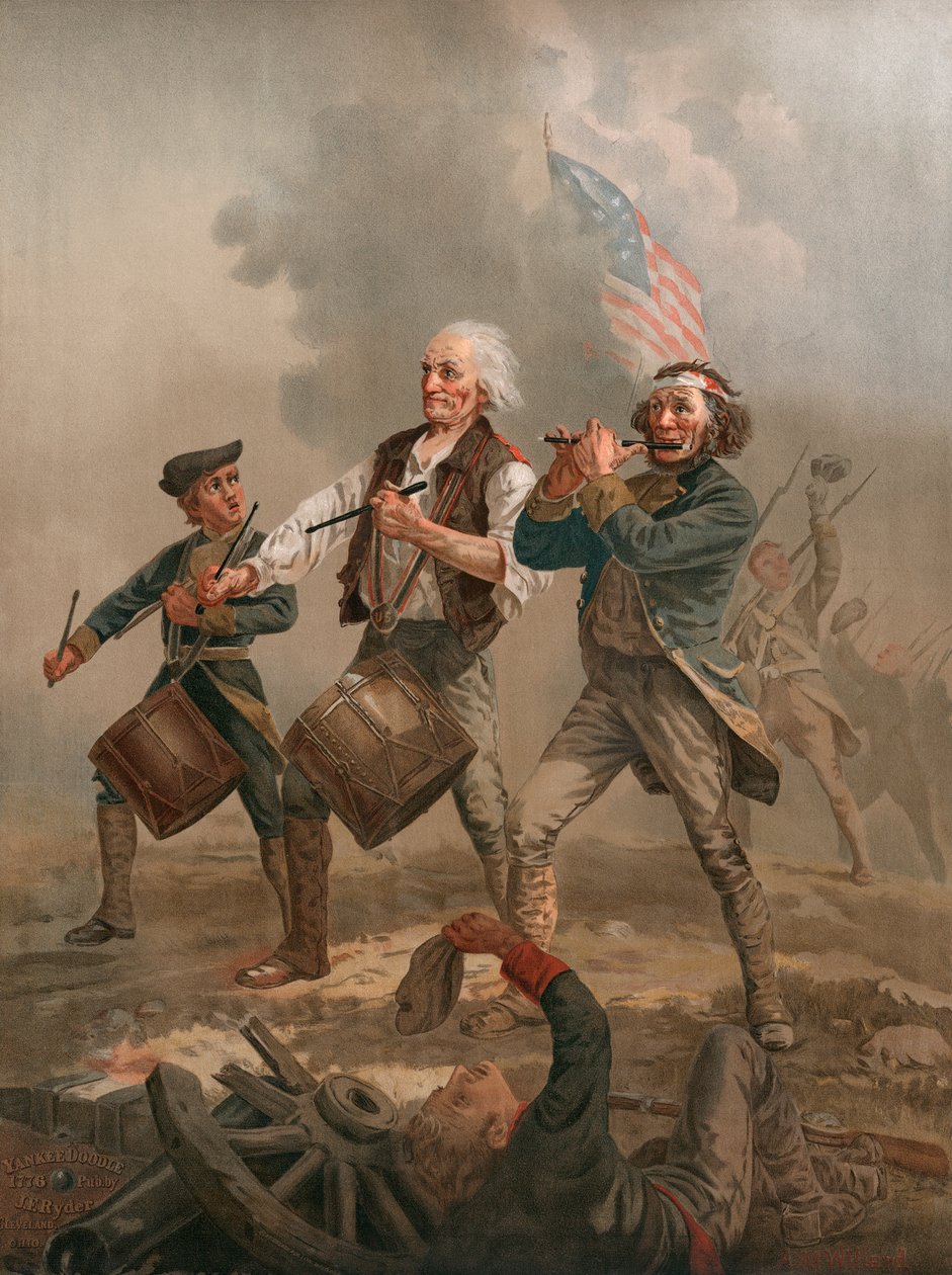Yankee Doodle or The Spirit of 76, 约1875年（色版画）。 作者 阿奇博尔德威拉德