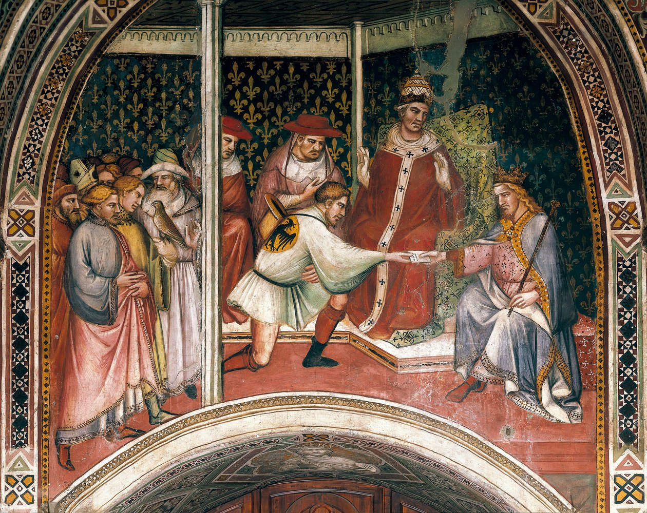 Sejarah Paus Alexander III, lukisan dinding oleh Spinello Aretino 作者 阿雷蒂诺（Aretino）Luca Spinello或Spinelli