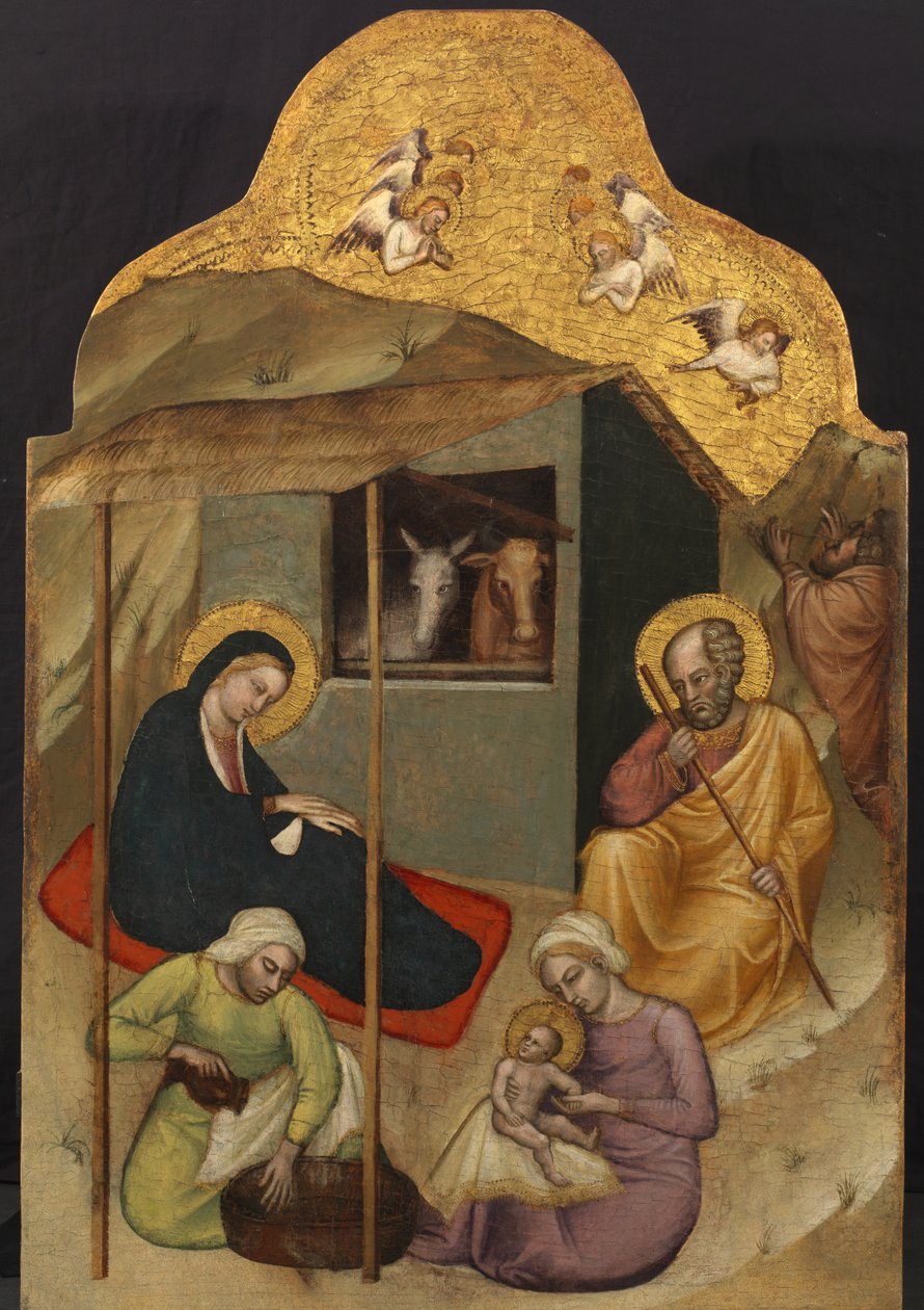 耶稣诞生，约1380年 作者 阿雷蒂诺（Aretino）Luca Spinello或Spinelli