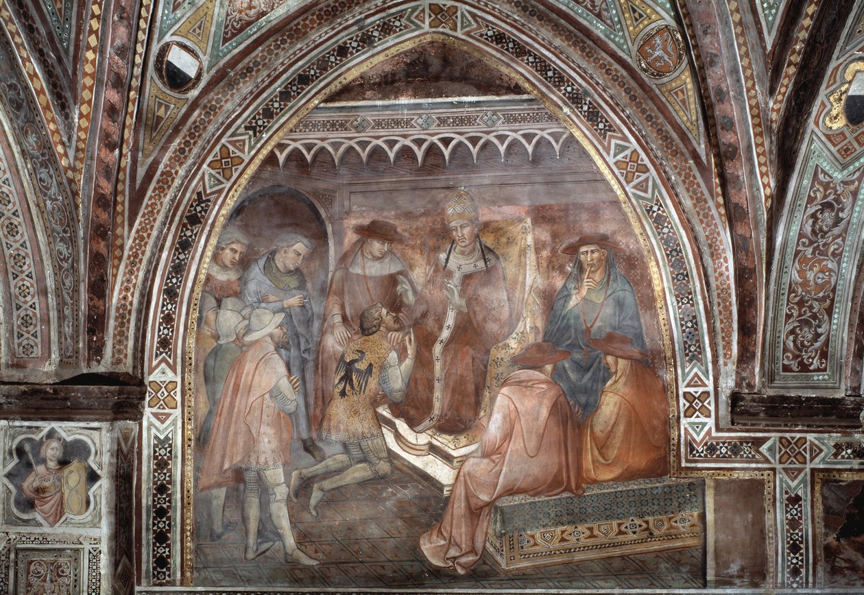 教皇亚历山大三世--壁画 作者 阿雷蒂诺（Aretino）Luca Spinello或Spinelli