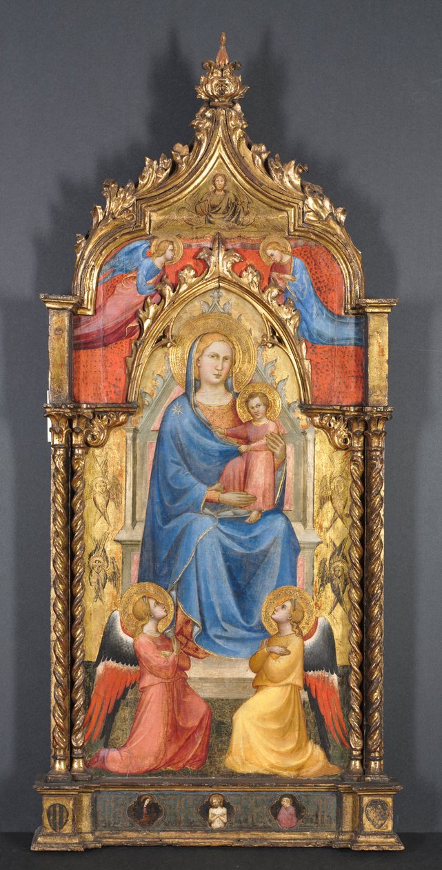 处女和天使的孩子，1405年。 作者 阿雷蒂诺（Aretino）Luca Spinello或Spinelli