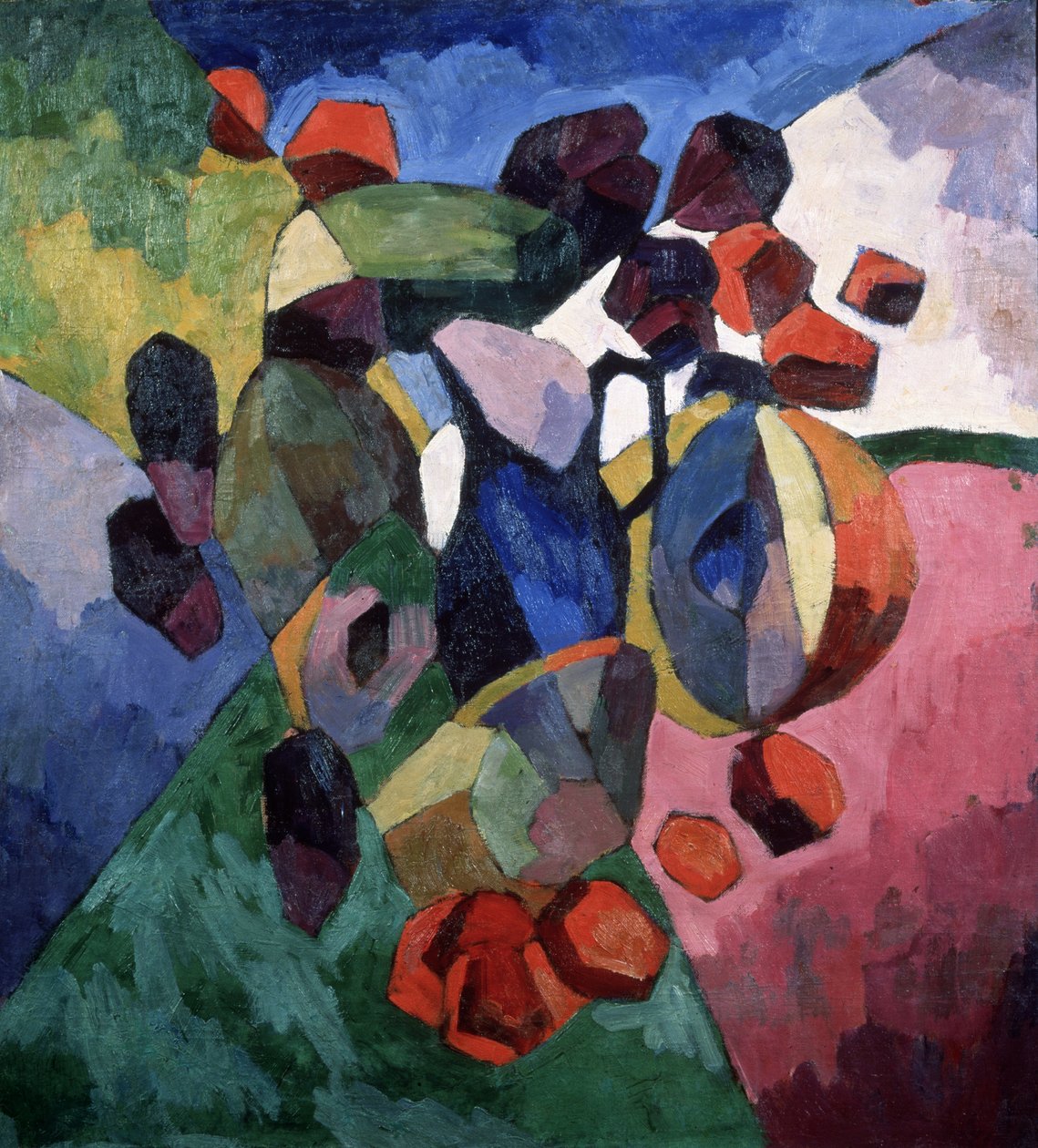 蓝水罐和水果，1913年 作者 阿里斯塔克（Aristarkh Vasilievic Lentulov）